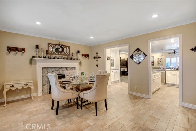 Dining room includes crown molding, 4