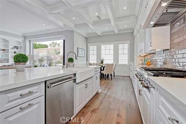 Stainless Steel Appliances and Coffered ceiling