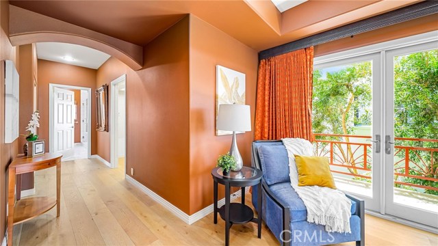 View of hallway leading to master bath and two closets.