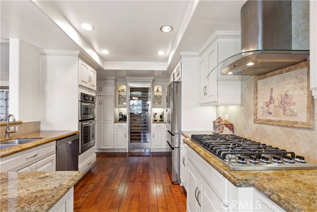 Custom Kitchen with Sub Zero  Wine Refrigerator