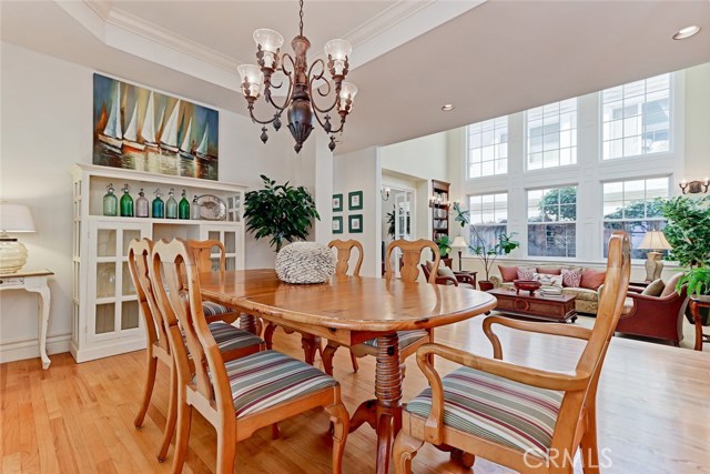 Formal dining room overlooks formal living rooms.