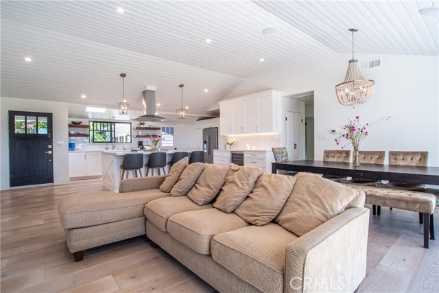 Vaulted shiplap ceilings with pre-wired and installed surround sound