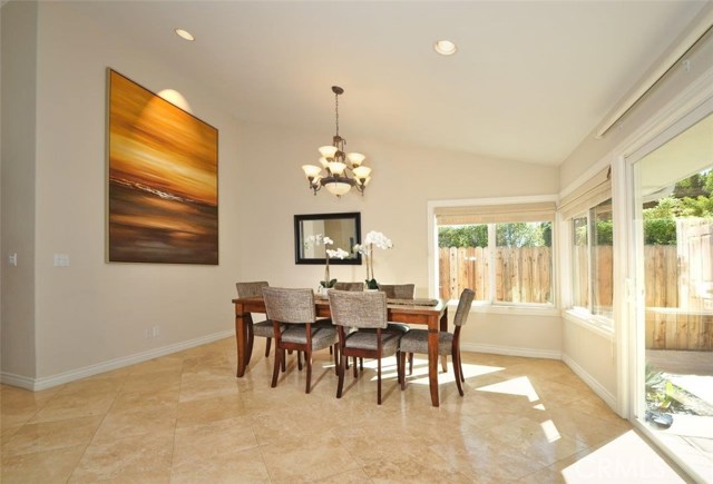 Dining Area with High Ceiling