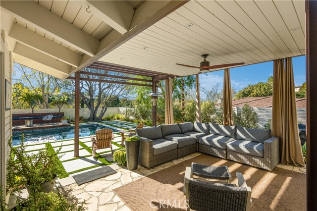 Covered Patio and pool area