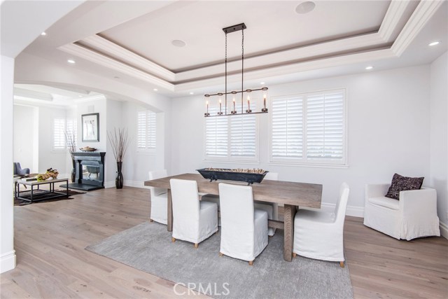 Beautiful double recessed ceiling in your formal dining room.