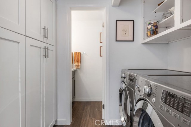 laundry area leads to powder room