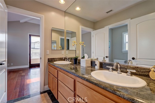 Jack-n-Jill bathroom between two upstairs bedrooms.