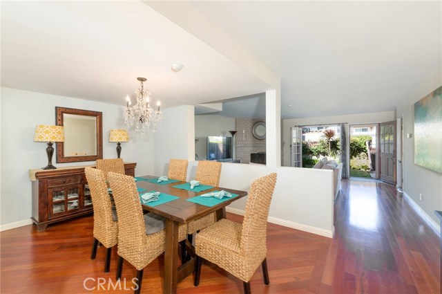 dining room opens to living room