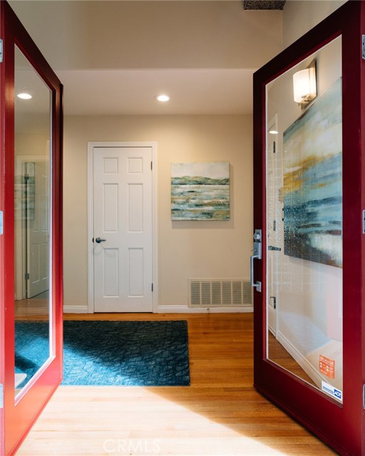 Enter through your front double doors.