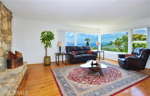 Living room with Catalina ocean view