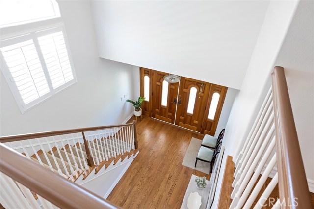 A view from upstairs to front entrance. A view from upstairs to front entrance.