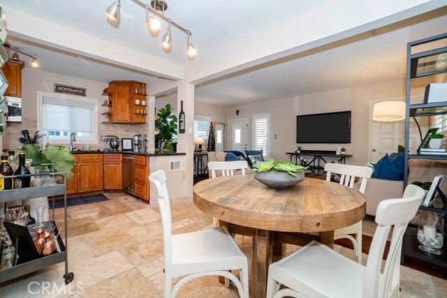 View of Dining table facing living room.