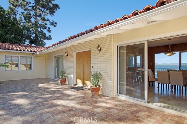 Patio with a view through dining room