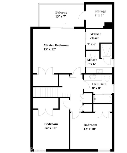 Upper level floor plan