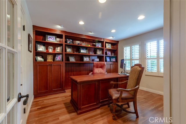 Separate office with custom built-ins