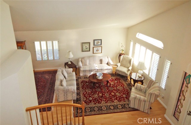 Living room with plantation shutters