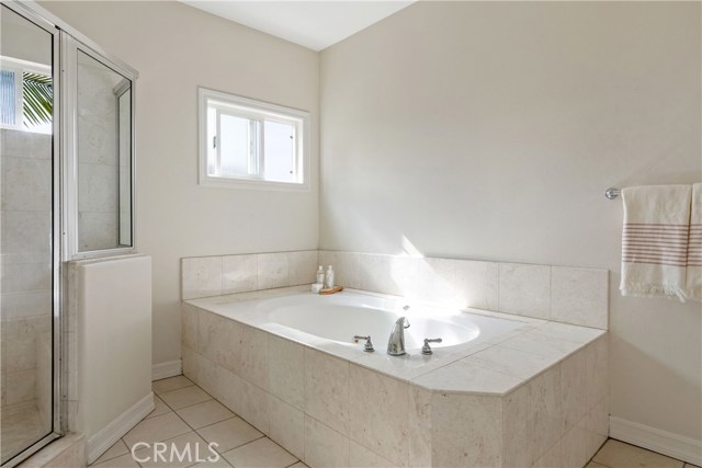 Spa tub is perfect for a deep soak.