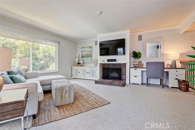 Family Room on Second Level with Fireplace