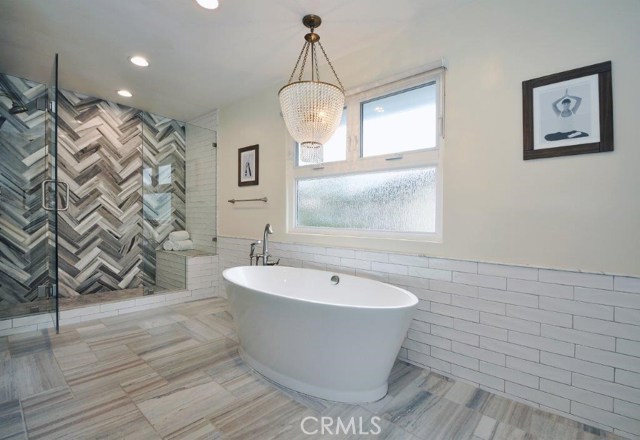 Designer's Tub & Lighting Fixture in Master Bathroom