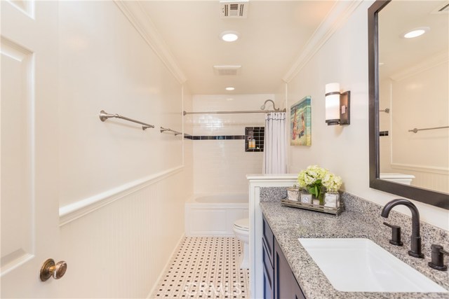 Secondary upstairs bathroom newly remodeled.