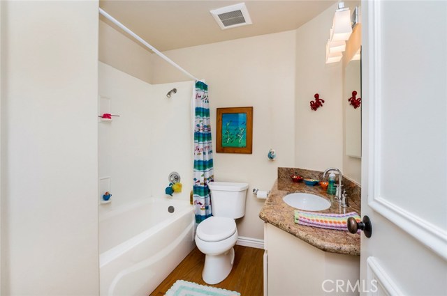 2nd full bathroom, on the same level as two of the bedrooms.