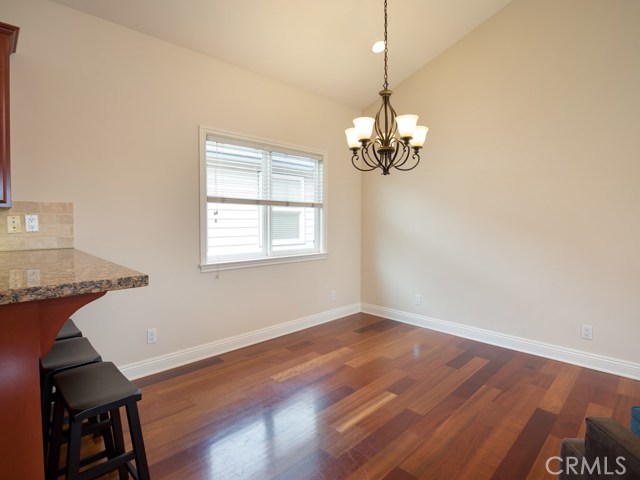 Dining room, Brazilian cherry hardwood flooring leads you to the upper level living area