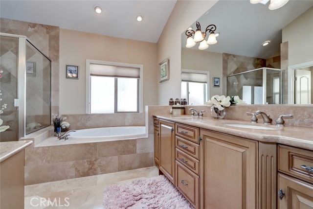 This master bath is "the lap of luxury"!  Five star bathroom to call your own on a daily basis!