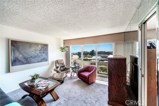 Living room with upgraded double pane sliding door