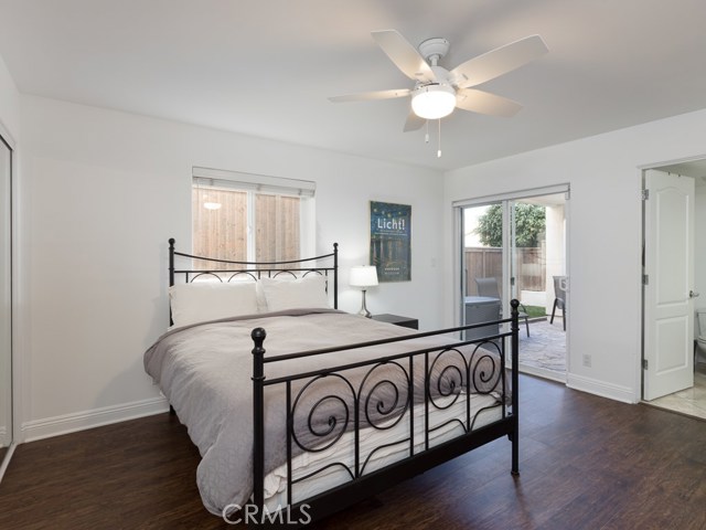 Lower level bedroom with private bath and access to outdoor space