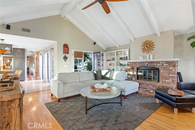Family room with fireplace