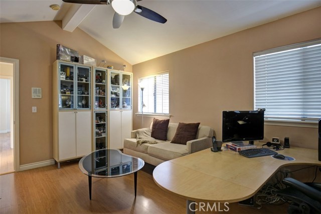 Bedroom 3 of 4, vaulted ceiling, ceiling fan, mirrored wardrobe doors and ample natural light