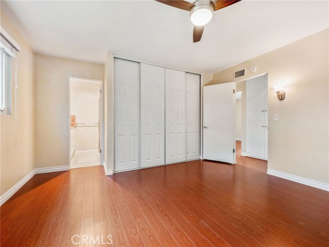 The master bedroom features a large closet with built-ins (See iGuide Virtual Tour for closet interior) and master bathroom.