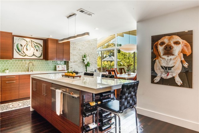 Kitchen Island with cold drink refrigerator