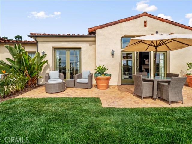 Outdoor patio and seating off of the kitchen and great room. All patio furniture is included.