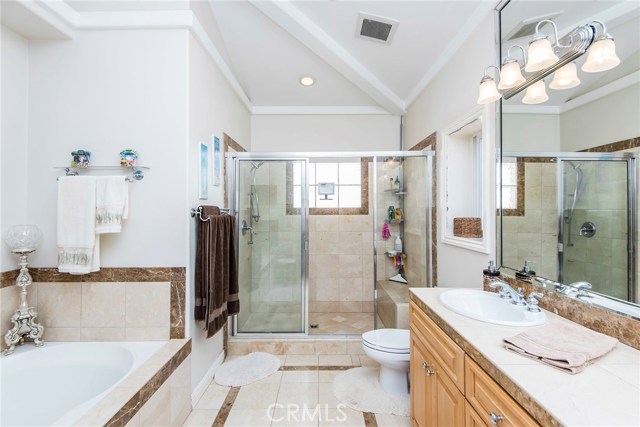 Master bath with see thru fireplace