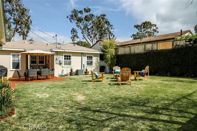 Backyard grassy area