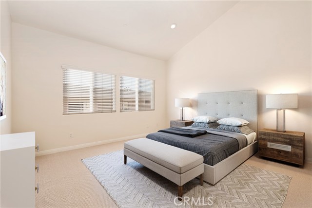Virtually staged upstairs primary bedroom