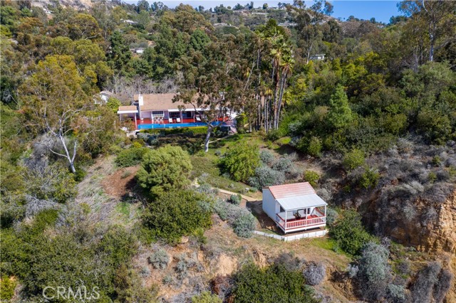 Aerial view of home and office