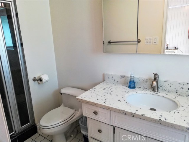 Master bathroom with shower and new granite countertop