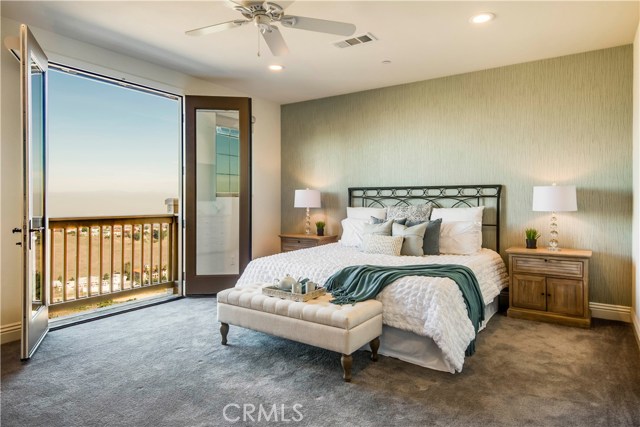 Master bedroom with view