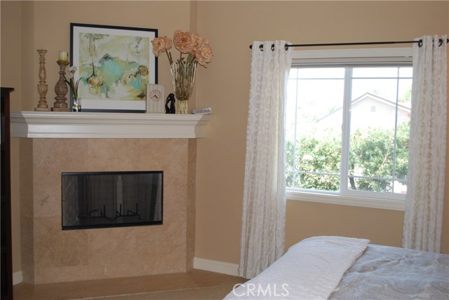 Master Suite with fireplace, vaulted ceiling, en-suite bathroom and walk-in closet.