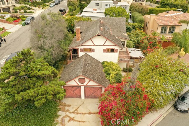 Aerial view of garage side of home