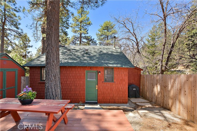 Backyard with plenty of room for a bbq, family and a dog or two!