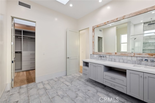 Spacious master bath with dual vanities