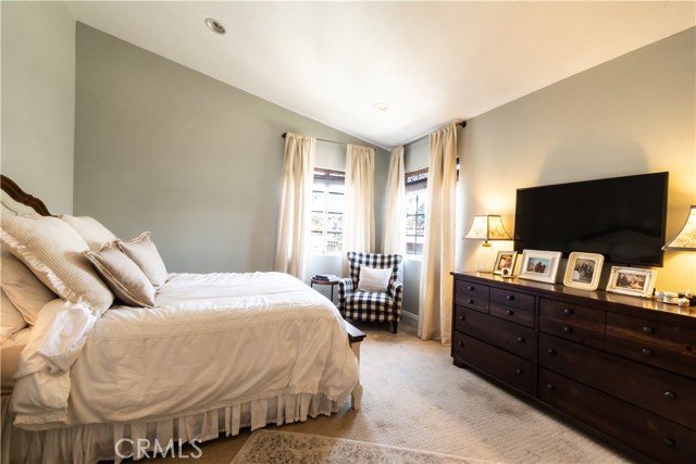 2nd bedroom with cathedral ceilings and walk in closet