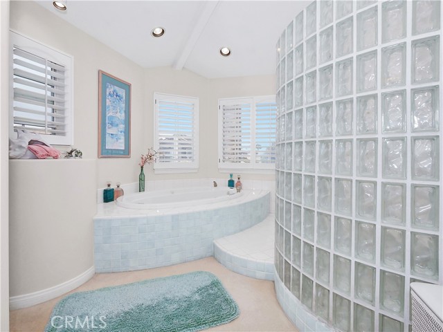 Tub and shower in master bathroom