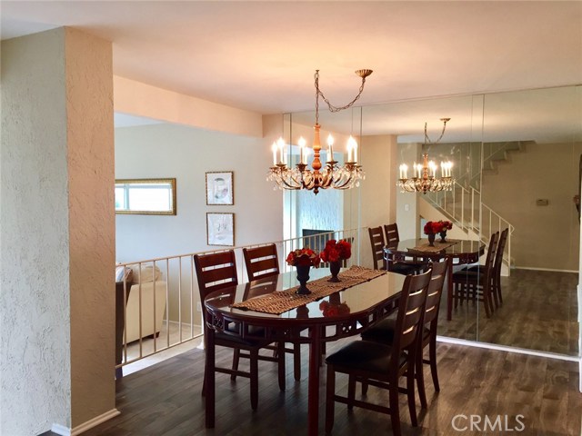 Formal dining room with new flooring. Formal dining room with new flooring.