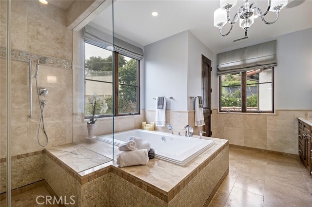 Master bath with soaking tub