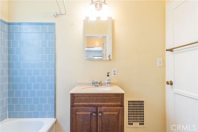 Full bath in front part of property services 2 bedrooms.