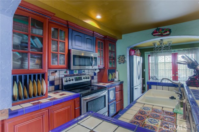 kitchen area and side patio doors in unit #1